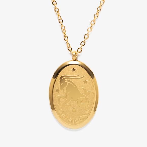 Capricorn Zodiac Pendant Necklace‎ 18K Gold Plated Gift For Her - Picture 1 of 8